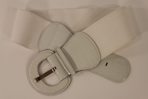 Women White Fashion Belt Elastic Low 