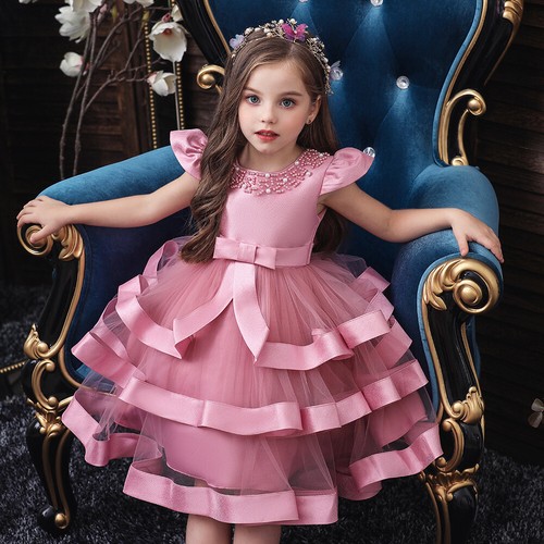 Little Girls Tulle Layered Tutu Princess Dress Christmas Birthday Pageant Dress - Picture 5 of 35