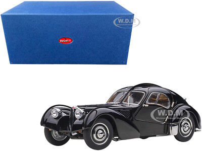 1938 BUGATTI 57SC ATLANTIC W/DISC WHEELS BLACK 1/43 DIECAST MODEL AUTOART 50946