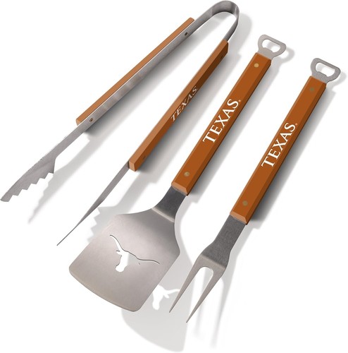Juego de barbacoa de 3 piezas NCAA Texas Longhorns - Herramientas para asar de acero inoxidable - Imagen 3 de 7