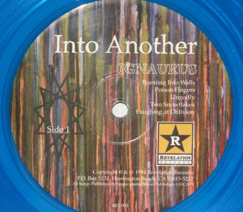 INTO ANOTHER Ignaurus Blue Vinyl LP Plays Well VG+ 2014 Revelation 35 Hardcore Foto 3 de 4