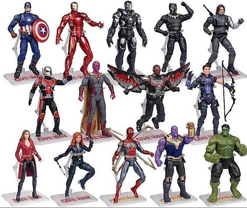 Avengers Action Figures Figurines Spiderman Iron Man Captain America Stand 17CM - Picture 2 of 26