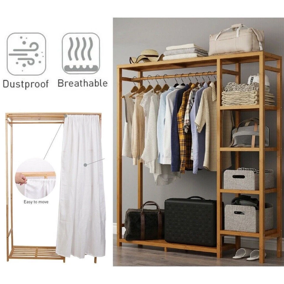 Kleiderschrank Garderobenständer mit Organizer Garderobenschrank Massivholz DE