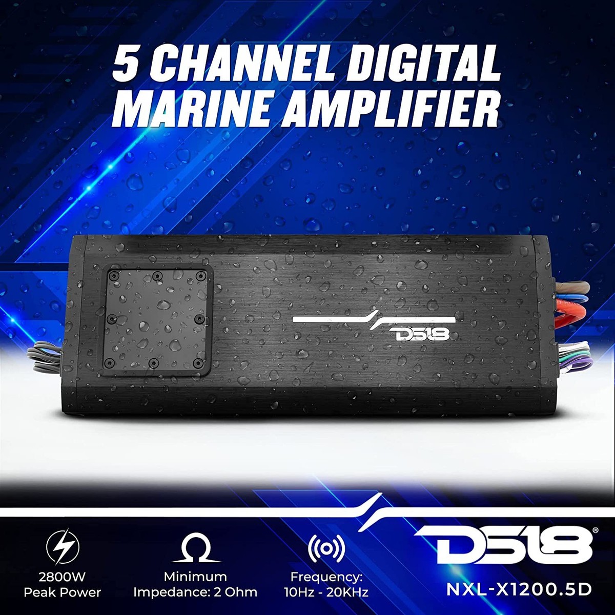 DS18 2800 Watt 5-Channel Marine Class-D Speaker Subwoofer
