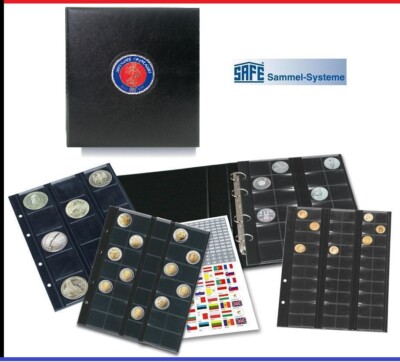 SAFE-7348-MÜNZALBUM-FRANKREICH-PREMIUM-3D-Plakette-+-5x-Münzhüllen-Mix-+-ZWL