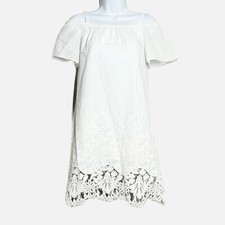 Madewell NEW white eyelet off the shoulder cotton dress coquette girl XXS