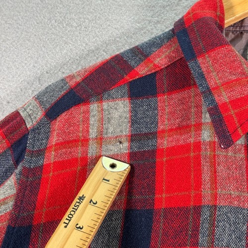 Vintage Field Master Flannel Shirt Mens XL Red Plaid Pockets Wool Outdoors 90s - Picture 8 of 10