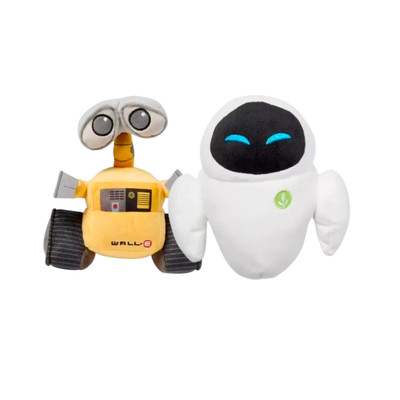 Disney Store Original Mini Bean Wall-e & Eve Plush Set - 7'' L   NEW