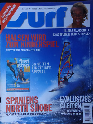 SURF MAGAZIN 7/99, INTERVIEW THORSTEN JENSEN, KAUFBERATUNG SEGEL,  F2 XANTOS 300