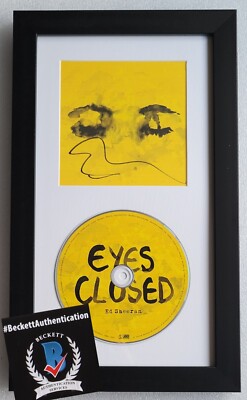 ED SHEERAN CD DISPLAY AUTOGRAPHED BECKETT BAS COA SIGNED MUSIC EYES CLOSED SONG