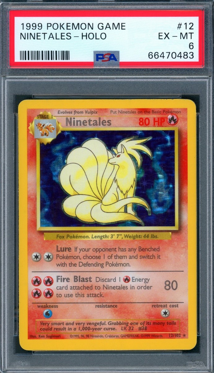 PSA 6 Error Ninetales - Pokemon Base Set Unlimited 12/102