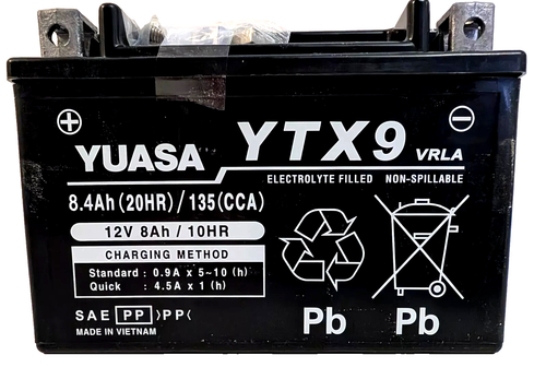 Yuasa YTX9 12V Motorcycle Battery AGM Maintenance Free Ready to Use YTX9-BS - Picture 2 of 5