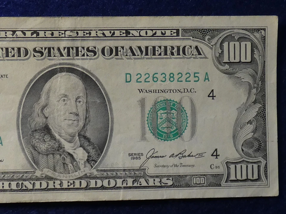 1985 (D) $100 One Hundred Dollar Bill Federal Reserve Note Cleveland Currency - Image 4 of 4