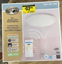 Hampton Bay 12" Smart LED Flush Mount Ceiling Light