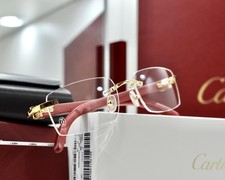 Cartier Wood Ct00520 Rimless Glasses 