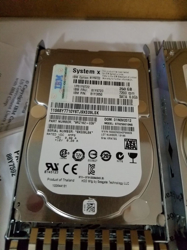 81Y9723 IBM 250GB SATA 2.5" 6GBPS SFF HARD DRIVE 81Y9722 HDD - Image 3 of 3