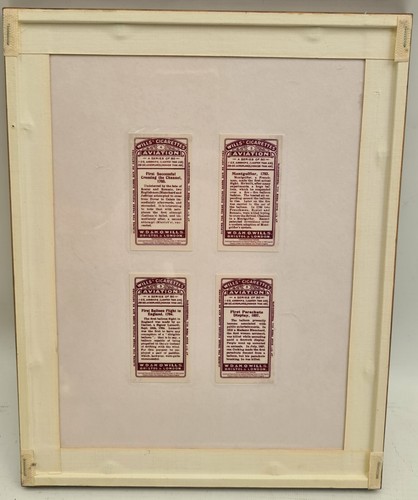 Vintage Framed Repro Cigarette Cards Wills Aviation Ballooning - Picture 2 of 2