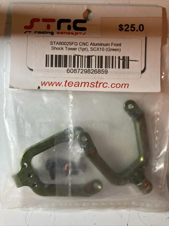 STA80025FG STRC Precision Aluminum Front Shock Tower, Green, for Axial SCX10 - Image 3 of 4