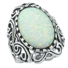 Vintage Style Ring Sterling Silver 925 White ...