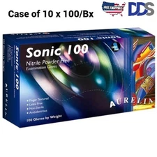 Aurelia Sonic 100 Nitrile Exam Gloves Large, Powder Free, Indigo Blue, 1000/Cs