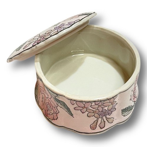 Vtg Rose Garden Spi Accents Collection Porcelain Trinket Box Floral 4 1/4" Macau - Picture 4 of 4