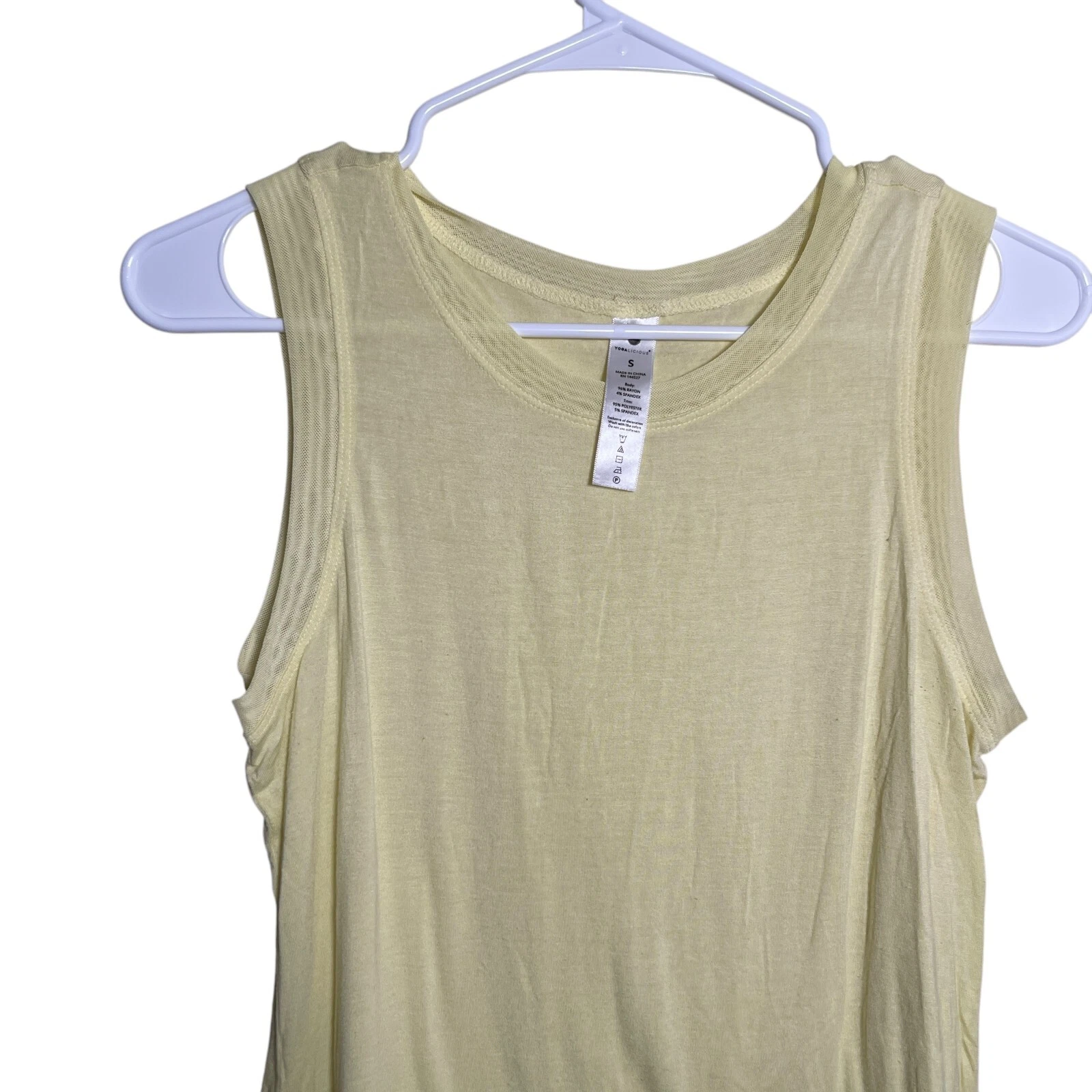 yogalicious crew neck solid athletic tee tank-top