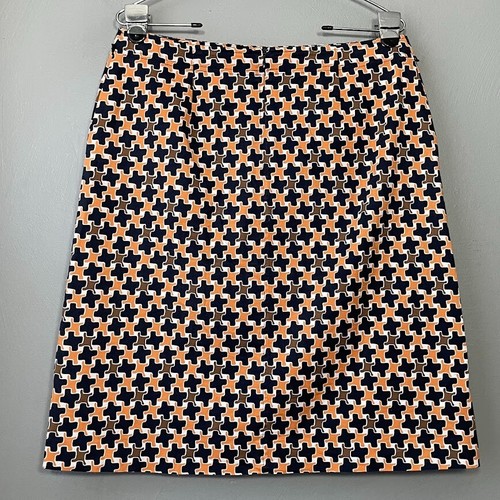 Talbots Size 10 Geometric Artsy Print Skirt Career Office Siren Old Money Preppy - Picture 6 of 9