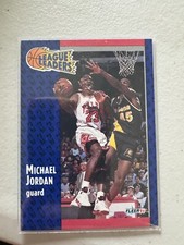 1991-92 Fleer League Leaders Michael Jordan Card