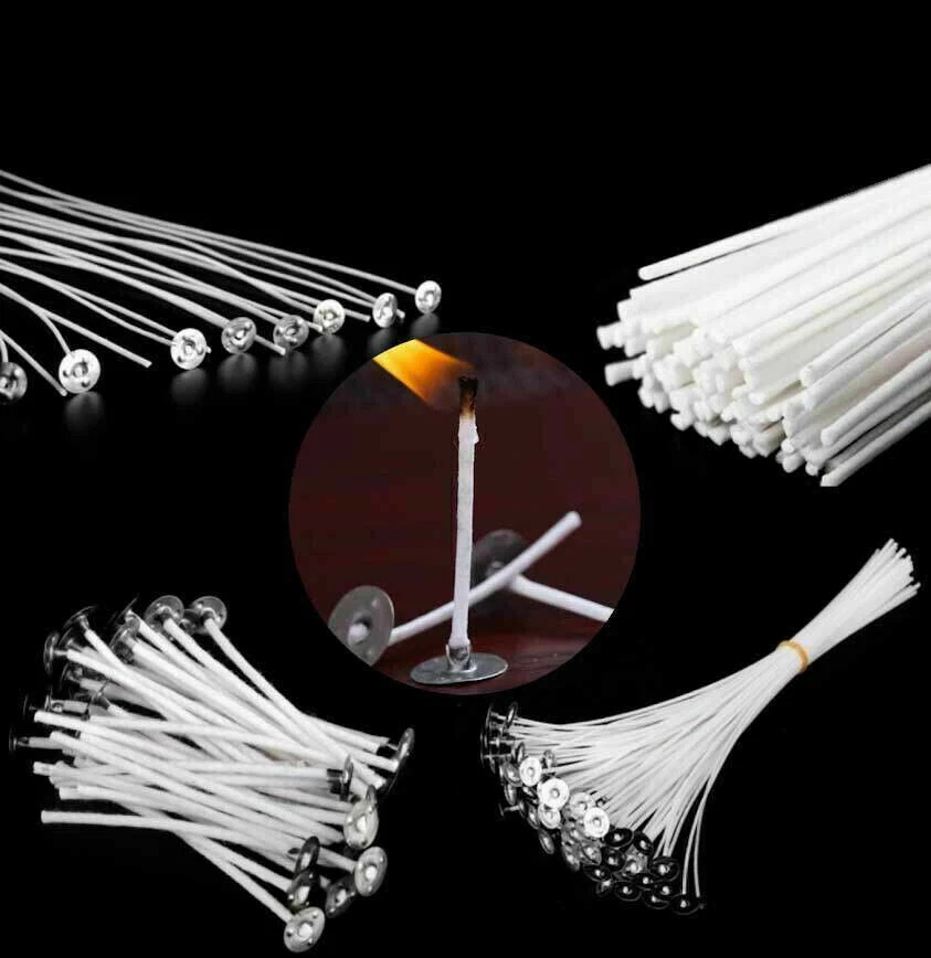 Kerzendocht 8-20cm Docht mit Fuß 100 Stück gewachst Docht für Kerzen Basteln - Bild 2 von 4