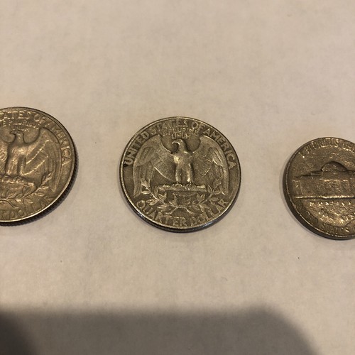 1965 1966 Quarter No Mint Mark And 1963 Nickel No Mint Mark - Picture 7 of 8