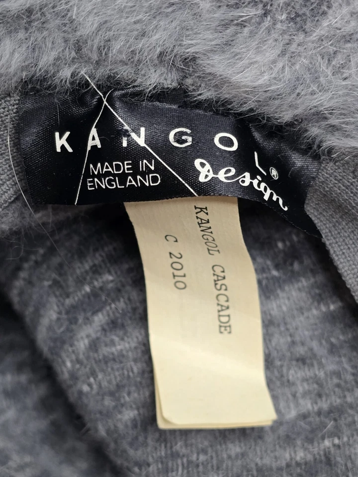 KANGOL Cascade 2010 Fedora Grey Fuzzy Angora Blend Ribbon England Cloche Hat - Image 4 of 4