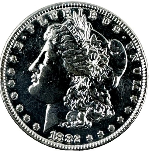 1882-P Morgan Silver Dollar Absolutely Nice Fine Detail 7 Tell Feathers #286