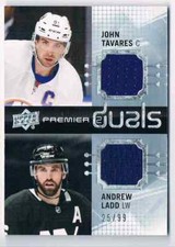 2016-17 PREMIER DUALS JERSEYS JOHN TAVARES / JOHN TAVARES DUAL JERSEYS 1 COLOR