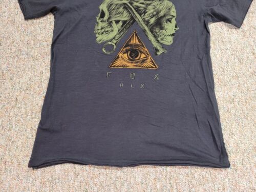 Fox Racing Shirt Men XL Grey Motorcross Skull Illuminati Streetwear Short Sleeve - Picture 3 of 14