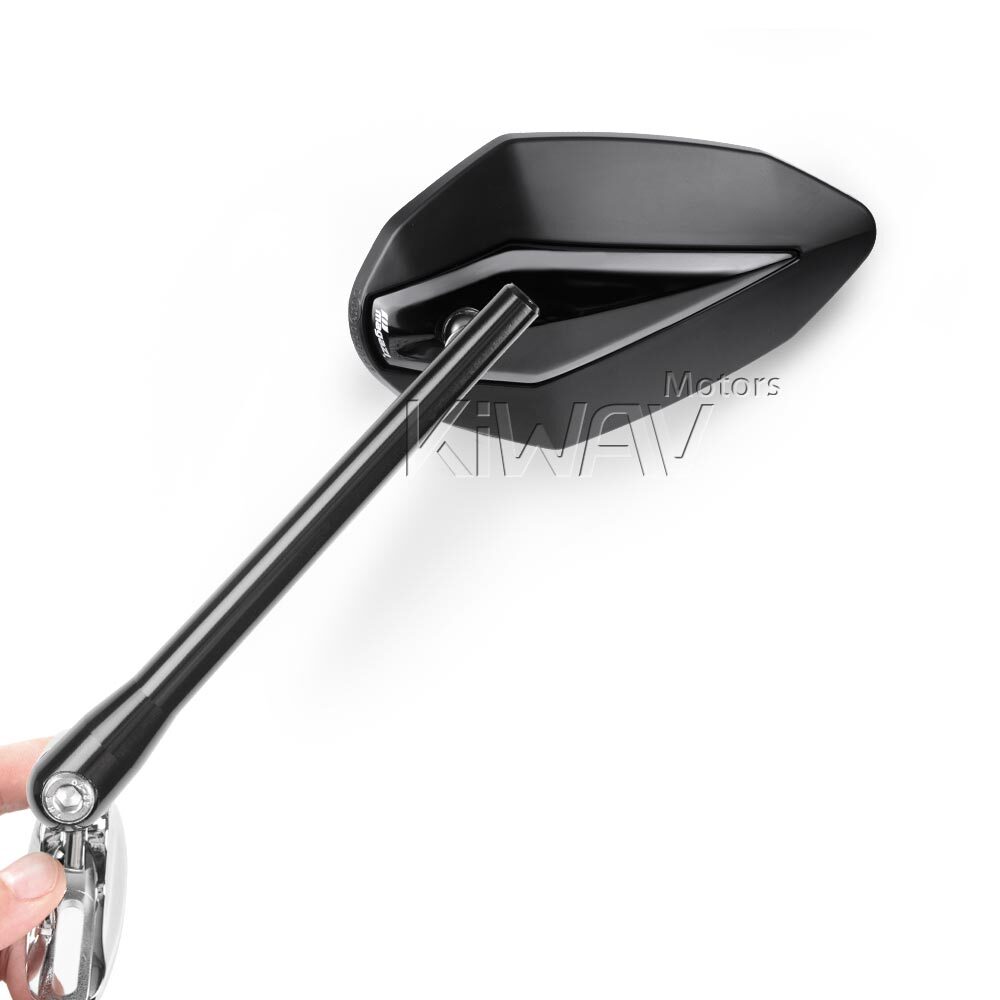 Venom Black Sport Bike Mirrors with Chrome Base for Kawasaki