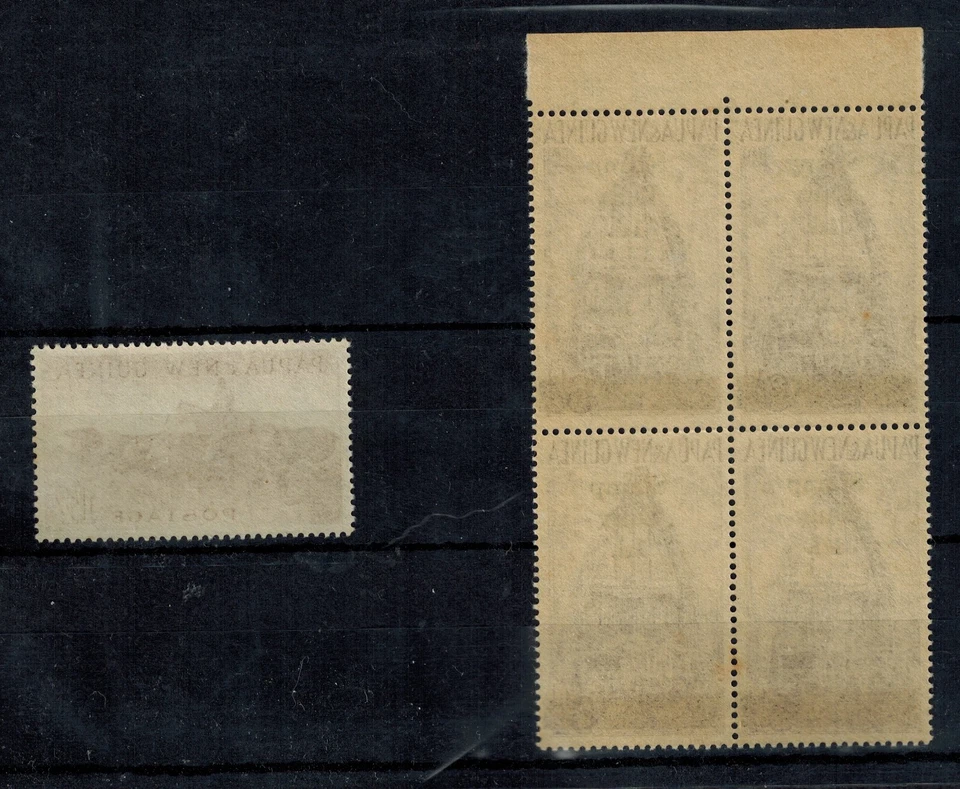 Australia Papúa Nueva Guinea 1957 Impuesto de estampilla SG 22 1d en 6 1/2d y 1s7d MNH GEM Foto 2 de 2