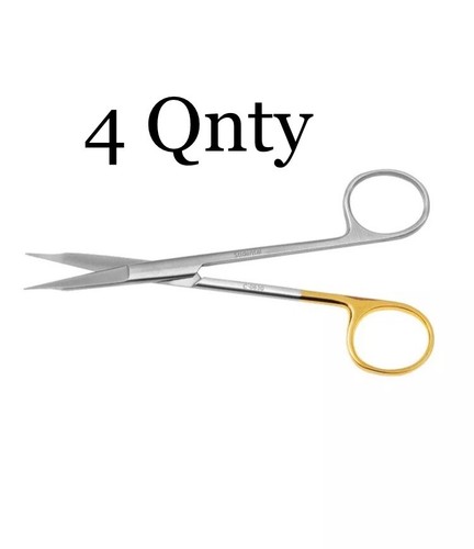 Goldman Fox 13cm Scissors Set - Super Sharp German Stainless Steel With Gold Handles (Straight & Curved)