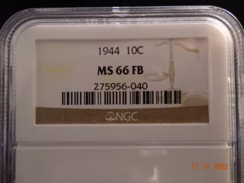 1944 Mercury Dime, NGC MS66 FB
