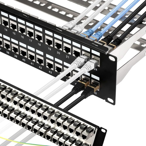 1U Ethernet Patch Panel with 48 Ports - Easy Installation & Cable Management - Picture 3 of 8