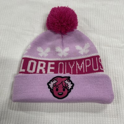 Lore Olympus Persephone Pom Beanie Pink Winter Hat Anime One Size