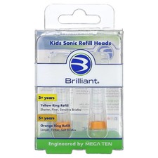Brilliant, Kids Sonic Refill Heads, 5 Years, Orange, 2 Refill Heads