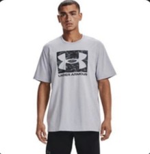 Under Armour Men  s Big  Tall Camo Boxed Logo T-shirt Gray Size 3XLT New