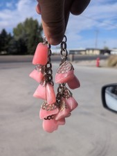 Chunky Vintage Dangle Charm Bracelet Pink  6 ...
