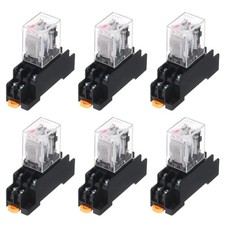 6 Set Electromagnetic Power Relay 8-Pin AC/DC DPDT 2NO 2NC Relay Coil AC24V
