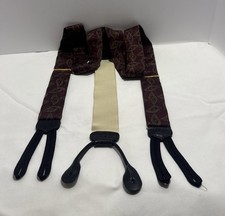 Trafalgar Vintage Paisley Purple Red Suspenders Braces