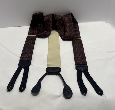Trafalgar Vintage Paisley Purple Red Suspenders Braces