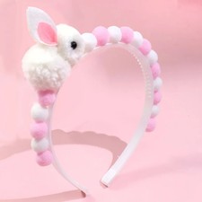 Faux Fur Bunny Ear Headband Kids Pink Soft Daily Lightweight Girl Hairband