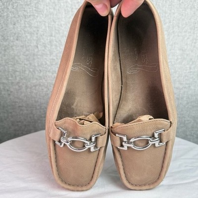 Aerosoles Hazelnut Taupe Beige Suede Buckle Flat Loafer Flats Shoe Size 6.5