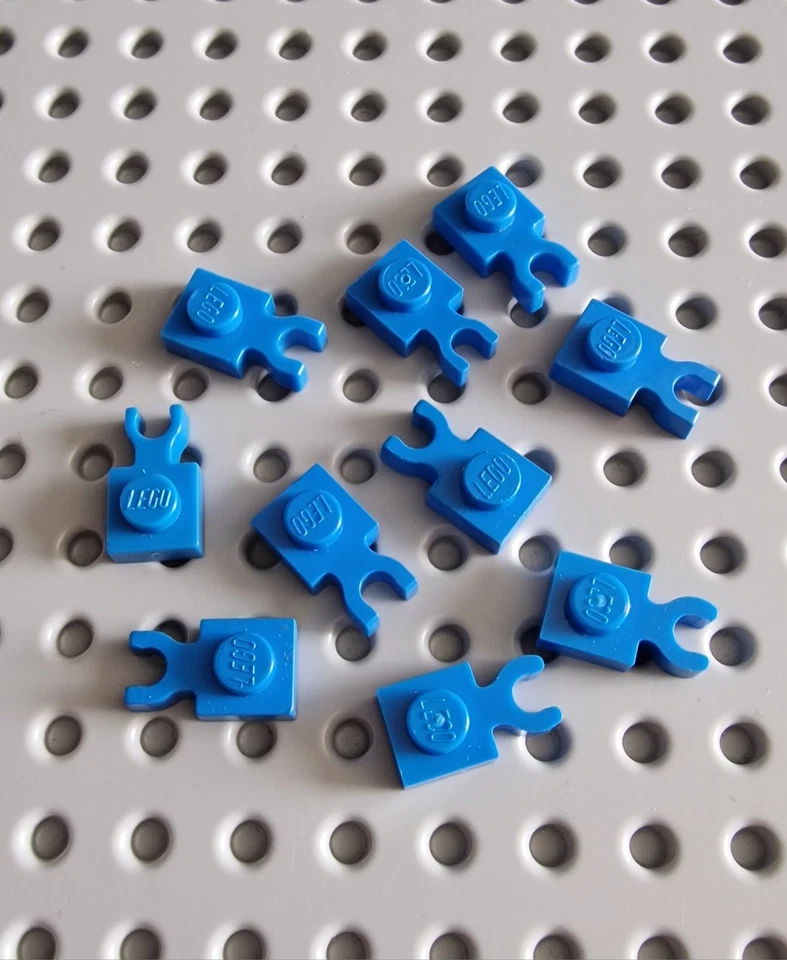 LEGO Platte 1x1 mit Halter Vertical 10 Stück Blau Blue Plate with Clip 4085 R3 - Bild 1 von 1