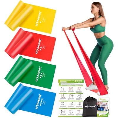 Fitnessbänder Set 4er Widerstandsstufen Gymnastikband Yoga Pilates Zubehör